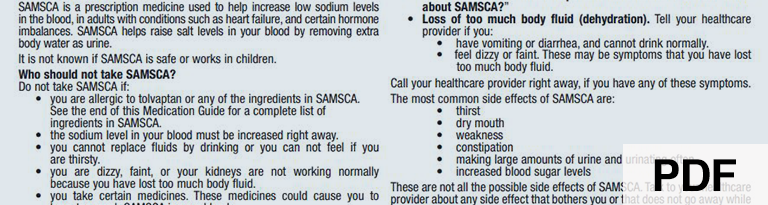 Prescribing information for SAMSCA